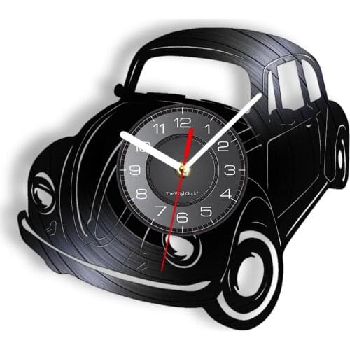 Sedan Auto Classic Retro Car Vintage Vinyl Album Record Clock Transportation Garage Decor Vehicle Silent Quartz Wall Clock