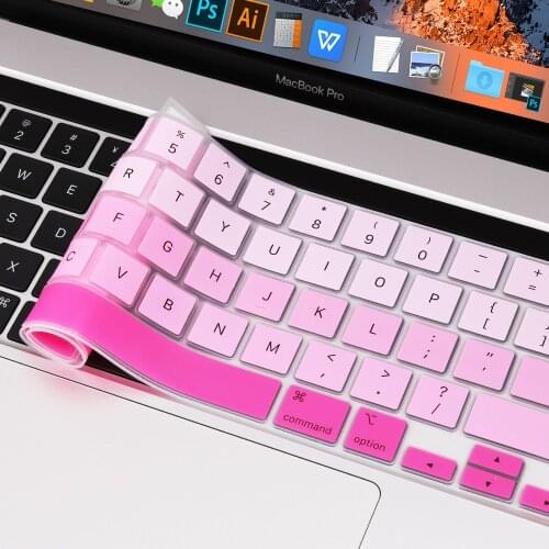 Gradient Color Keyboard Skin Cover for 2020 MacBook Pro 13 inch M1 A2338 A2251 A2289 Touch Bar US Enter English Soft Silicone