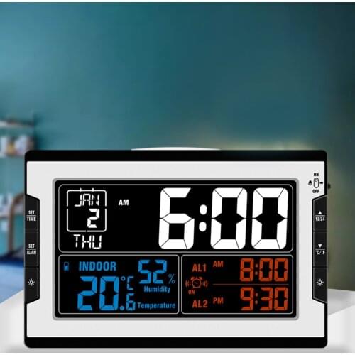 KKmoon Digital Clock with Indoor Temperature Humidity Thermo-Hygrometer Thermometer&Hygrometer Large Color with Backlight