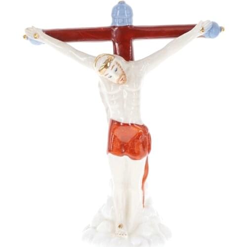 Porcelain Jesus Christ Suffering Sculpture Ceramic Religion Artwork Holy God Statute Almighty Lord Figure Home Desk Room Decor