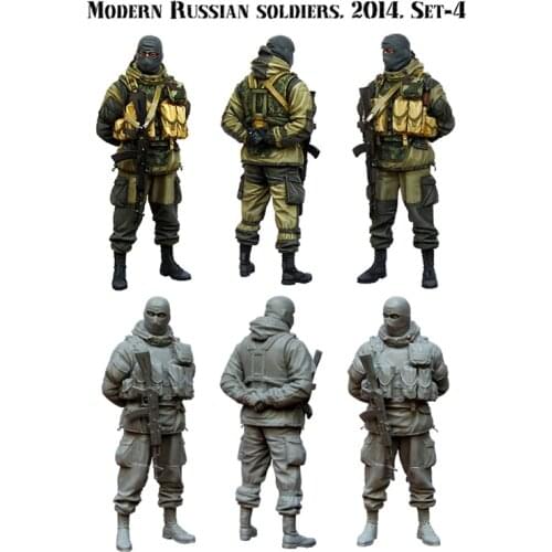 1/35 resin figure soldier model modern Russian soldier gk hand to do white model military war 163