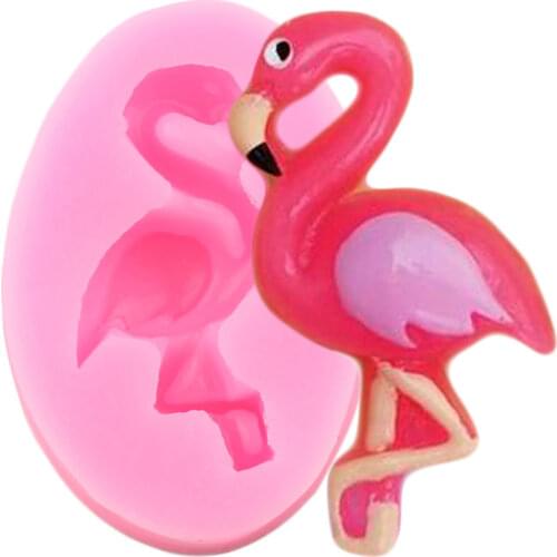 Flamingos Silicone Molds Tropical Birds Cupcake Topper Fondant Cake Decorating Tools Jewelry Resin Clay Candy Chocolate Moulds