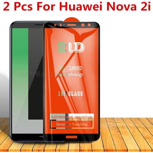 2 Pcs 21D Curved Tempered Glass For Huawei Nova 2i Full Cover 11H Protective film Screen Protector For Huawei nova2i