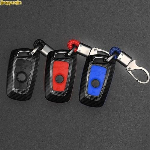 Jingyuqin Remote Car Key Carbon Fiber Case For BMW F CAS4 5 Series 7 Series 2/3/4 Button Smart Fob ABS Cover