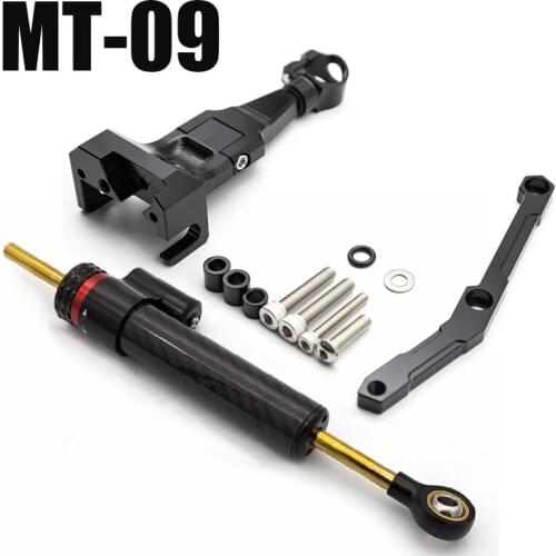 CNC Fiber Carbon Motorcycle Steering Damper Bracket Set For Yamaha MT09 MT 09 MT-09 FZ09 2013-2020 2019 2018 2017 2016 2015 2014