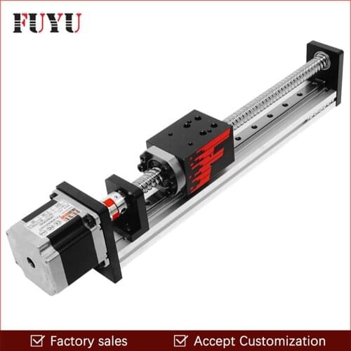 FUYU 250mm Stroke Length Linear Stage Actuator Motion Guide Rail Slide for Wood Engraving Machine