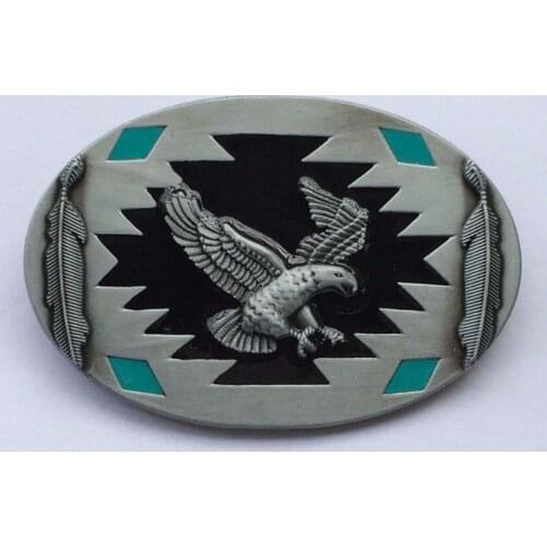 Western Oval 3D Eagle Metal Belt Buckle