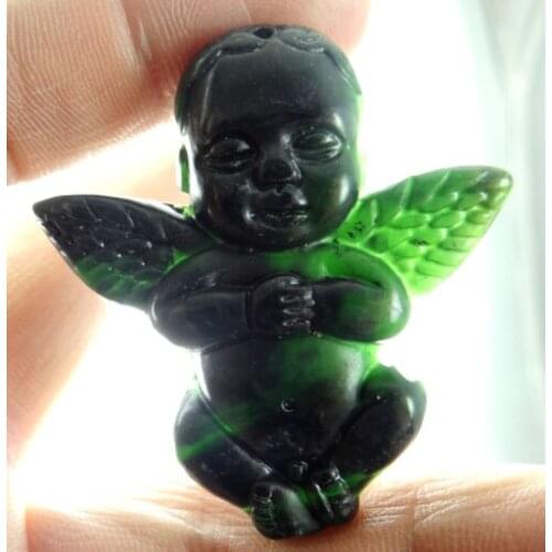 Natural stone Quartz crystal Turquoises hand-carved statue of Cupid amulet pendant for diy jewelry making necklace Accessories 2