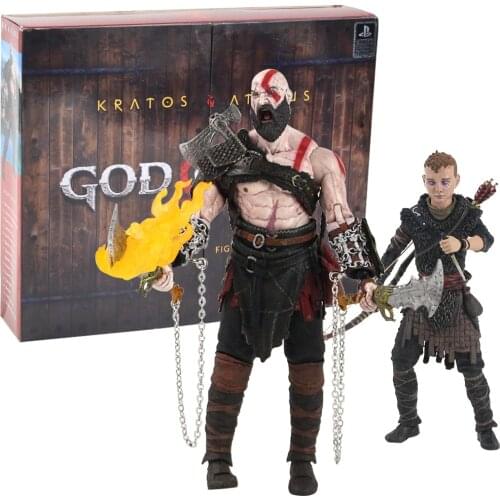 NECA God of War Kratos Atreus Ultimate Action Figure Collectible Model Toy Birthday gift for Kids 2 Pack