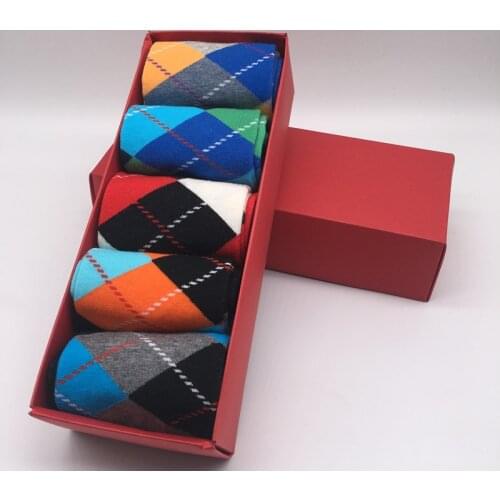 2020 new socks mens high quality long socks business casual cotton socks latest design happy socks clothes (5 pairs / batch)