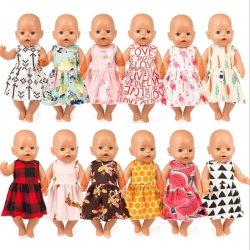 New Dress Doll ClothesFit 17inch 43cm Doll Clothes Born Baby Doll Accessories For Baby Birthday Festival Gift