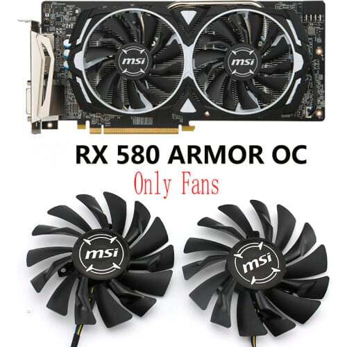Original for MSI RX570 RX580 RX470 RX480 ARMOR Graphics Video card cooling fan PLD09210S12HH DC12V 0.40A