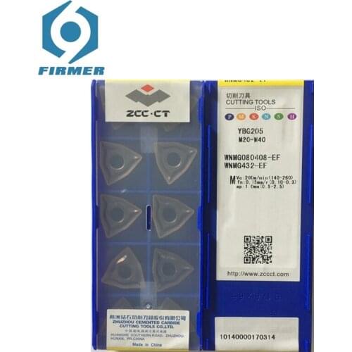 Original 10pcs Carbide Inserts WNMG080404 WNMG080408-EF YBG205 Blade Lathe Turning Tool For Processing Stainless Steel