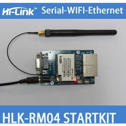 RT5350 Serial Uart to wifi dual ethernet dual RS232 RS485 industrial wireless module with external antenna Start kit HLK-RM04