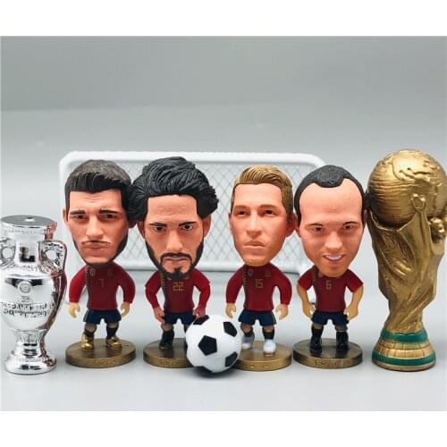 Soccerwe 6.5cm Height Soccer Dolls Isco Morata Ramos Andrea Figures Joint Body Toy