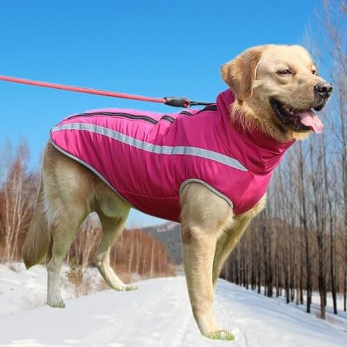 Warm Winter Dog Jacket Thickened Big Dogs Clothes Waterproof Reflective Fleece Coat Vest for Large Dogs Ropa Perro XL-6XL