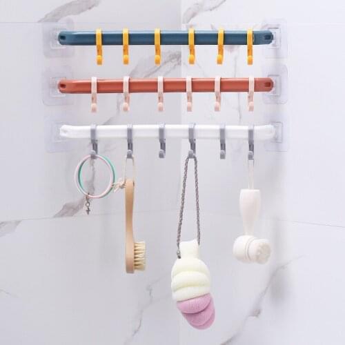 Bathroom Towel Rack Single Rod with Hook Towel Rack Perforated Modern Style Hanger