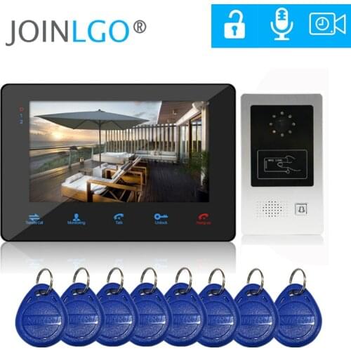 720P AHD 2 Wire Video Intercom Door Phone System RFID Keys Camera Doorbell 7 Inch Touch Recording Monitor Free Shipping