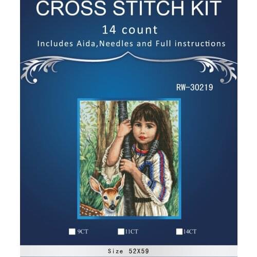 Top Quality Lovely Hot Sell Counted Cross Stitch Kit Old World Holiday Ornaments Similar DMC RW-30219 pretty girl wi8th tree