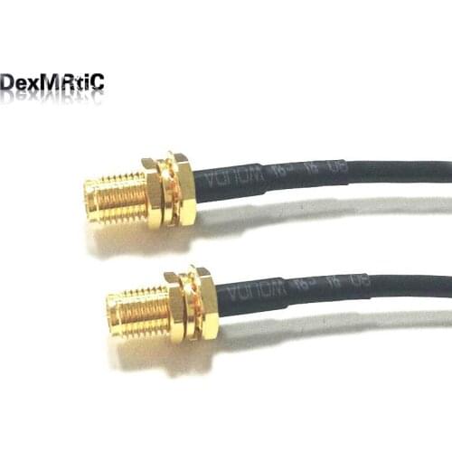 1PC New RP SMA Female Jack nut To RP SMA Female Jack nut Connector RG174 Coaxial Cable 20CM8" Adapter RF Pigtail