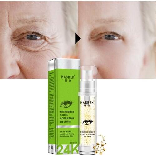 10ml Moisturizing Eye Serum 24K Golden Anti-Aging Face Serum Anti Puffiness Dark Circle Tighten Eye Skin