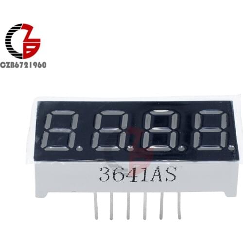 2Pcs 0.36 inch 7 Segment 4 Digit Common Cathode 0.36" RED LED Tube Digital Display
