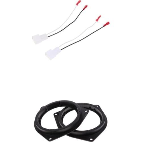 2pcs Auto Stereo Speaker Wire Harness + 2pcs Horn Speaker Adapter For Toyota