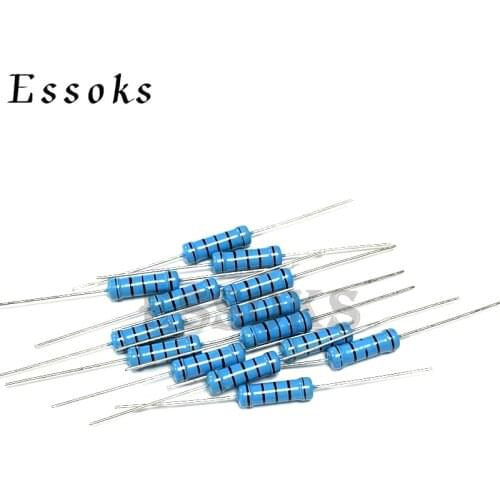 20pcs 2W Metal Film Resistor 2W 1% 1R - 1M 1 2.2 4.7 10 22 33 47 100 220 330 470 1K 2.2K 4.7K 10K 22K 33K 47K 100K 220K 470K ohm