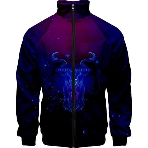 2020 Creative 12 Zodiac Signs zip up Jackets Sweatshirt Aries Taurus Gemini Cancer 12 Constellation Men/Women 3D Print Clothes