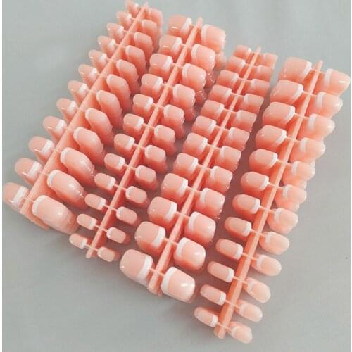 2400pcs Natural French Short False Nails Tips A&B Styles Artificial Classical Full Square Fake Nails for Home Office faux ongles
