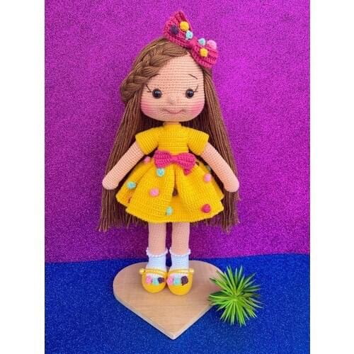 Amigurumi Organic Mesh Toy Yellow Mesh Baby 35 cm