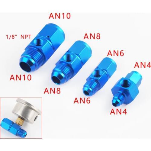 AN4 6 8 10 Male to Female 1/8" NPT Gauge / Sensor Side Port Adapter Oil Fuel Fitting Hose End