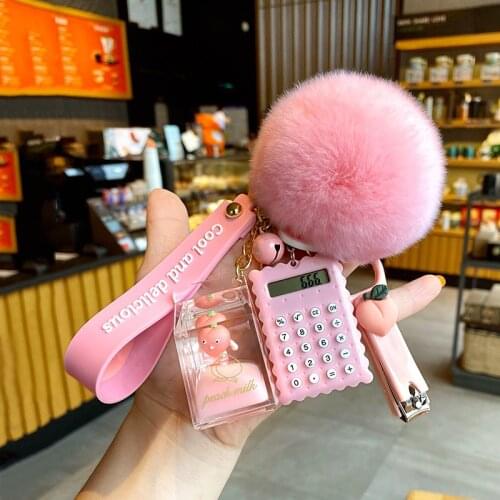 Fashion Liquid Floating Unicorn Keychain Holder Sakura Quicksand Sequin Keyfob Cute Animal Women Bag Pendant Car Key Chain Gift