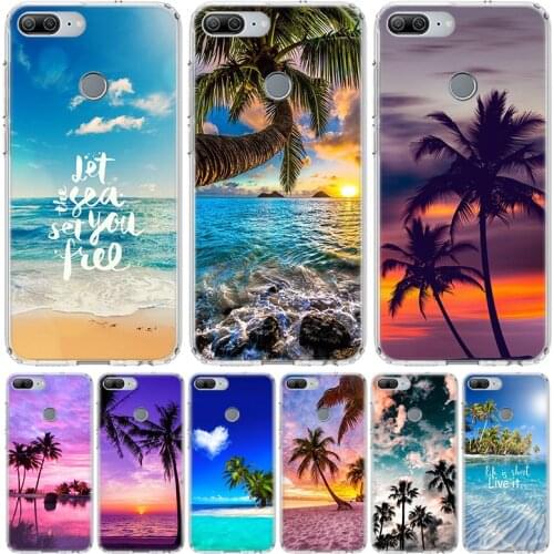 Summer Beach Sunset Palm Cover Phone Case for Huawei Y5 Y6 Y7 Y9 2019 Honor 8A 8S 8X 7A 7X 9 10 20 Lite Pro 10i20i Y9S Coque She