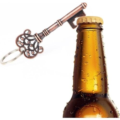 For Wedding Party Key Shape Beer Bottle Opener Multifunction Hanging Keychain Keyring Retro Metal