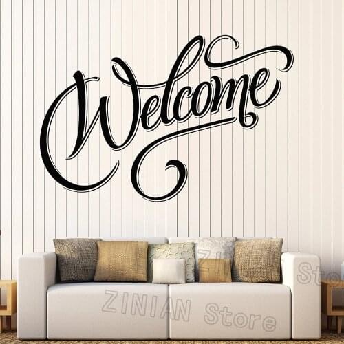 Welcome Lettering House Decor Wall Stickers Home Decor Living Room Entrance Wall Decal adesivo de parede Vinyl Decals Mural Z467