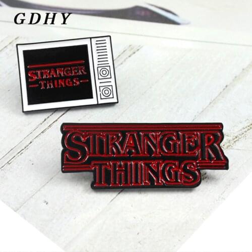 GDHY Enamel STRANGER THINGS Television Brooch Horror Television Red Character Indicator Enamel Pin Backpack Badge Gothic Jewelry