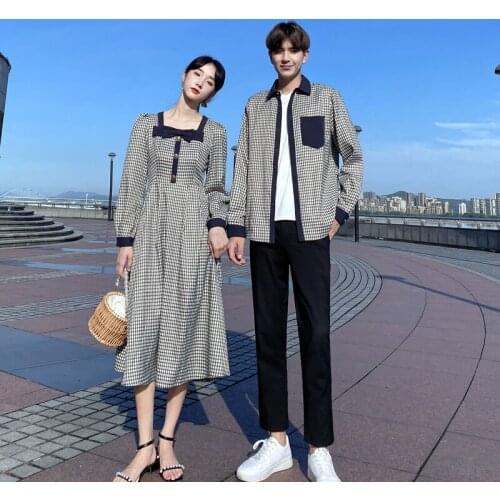 【 F62】Couples wear autumn 2021 fashion new suit shirt students class clothes couples clothes couples clothing