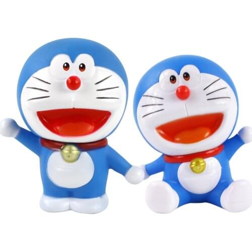 10cm 2pcs/set Anime Figurine Kawaii Doraemon PVC Action Figure Collection Model Toy Doll Birthday Gift for Kids