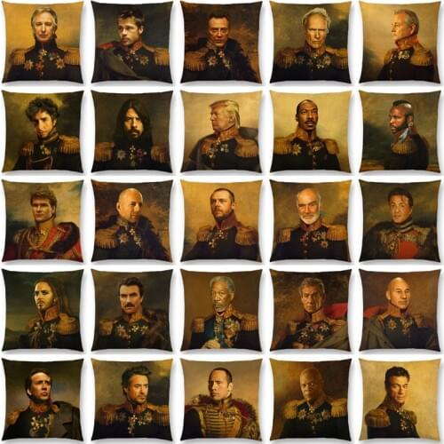 Hollywood Super Stars Cushion Cover Replaceface Prints Sofa Pillow Case Multi-purpose Decorative Pillowcase