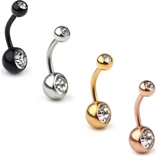 14G Birthstone Crystal Ball Belly Button Rings Navel Barbell Body Jewelry Piercing