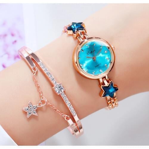 2PCS Set Lvpai Brand Luxury Bracelet Watches Set For Women Rhinestone Bracelet Watch Ladies Dress Watches New montre femme reloj