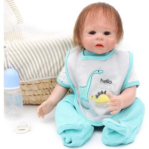 Reborn Dolls Little girl bebe Silicone Baby Realistic Doll Kids Playmates Lifelike Bebe reborn Newborn Dolls 48cm