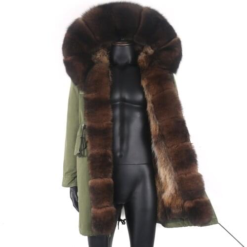 Men Waterproof Winter Jacket Long Parka Warm Real Fox Fur Coat 2021 Thick 7xl Natural Fur Collar Hood Outerwear Streetwear