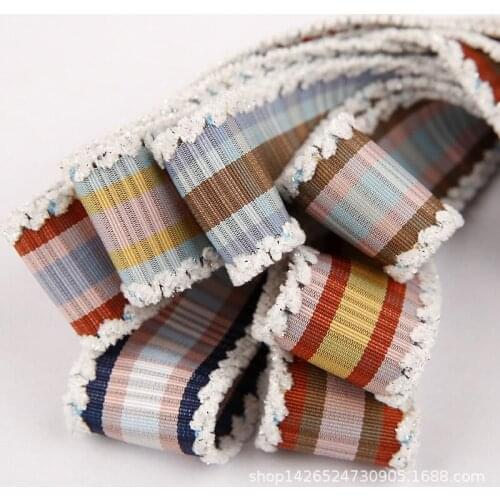 5yards White Edge Contrast Stripes Printed Ribbon for Diy Hairwear Bows Gifts Flowers Packaging Ribbons Bag Clothing Accessories