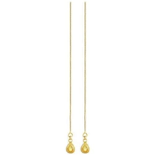 MxGxFam Elegant Long Line Drop Water Earrings Jewelry For Women 24 k Pure Gold color Lead and Nickel