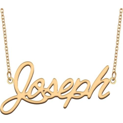 Joseph Name Necklace for Women Stainless Steel Jewelry 18k Gold Plated Nameplate Pendant Femme Mother Girlfriend Gift