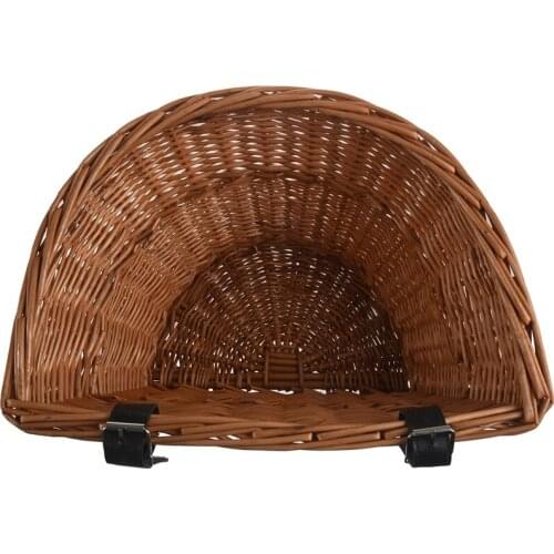 Retro, Handmade, Wicker Bicycle Front Basket with Leather Straps