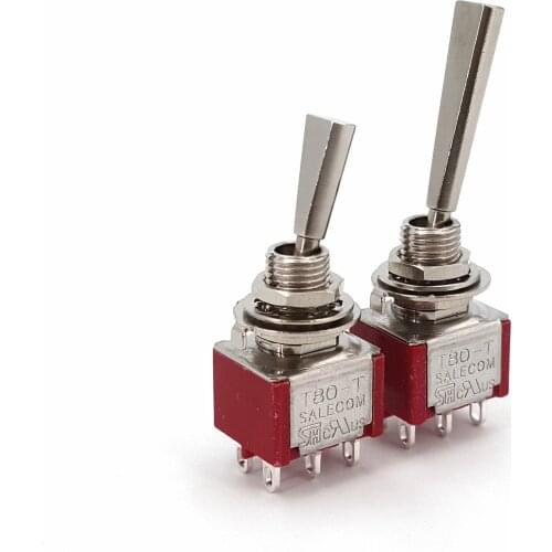 SH T80-T Series Flat Handle 6Pin DPDT Panel Mount Mini Toggle Switch For RC Model Remote Controlller