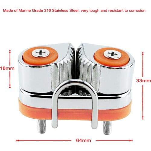 316 Stainless Steel Boat Fast Entry Cam Cleat With Leading Rings Ball Bearings Rope Clamp Pilates Equipment Kayak Marine Yacht